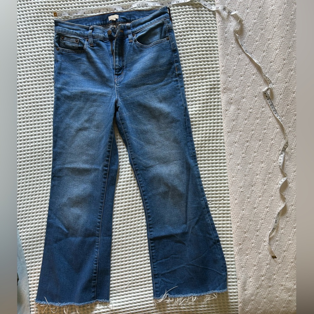 J.Crew high rise cropped flared jeans